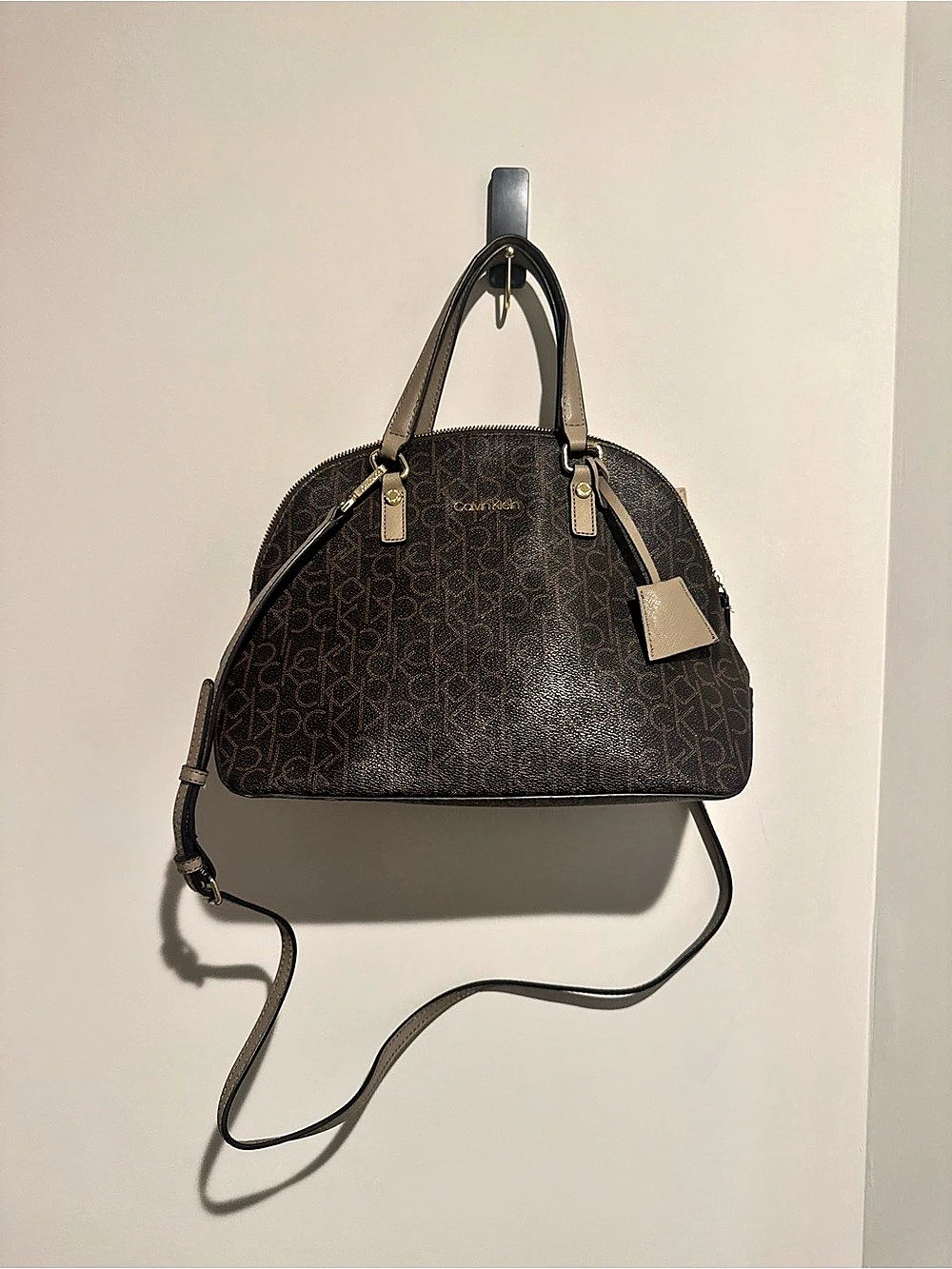 Calvin Klein Brown & Tan Logo Satchel